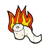 cartoon burning toilet roll N2