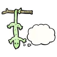 cartoon dead lizard with thought bubble N2