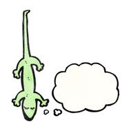 cartoon lizard with thought bubble N4