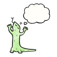 cartoon lizard with thought bubble N5