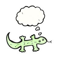 cartoon lizard with thought bubble N6