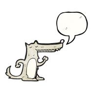 cartoon wolf with speech bubble N54