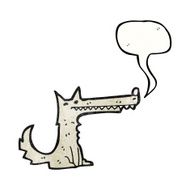 cartoon wolf with speech bubble N55