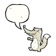 cartoon wolf with speech bubble N56