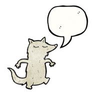 cartoon wolf with speech bubble N58