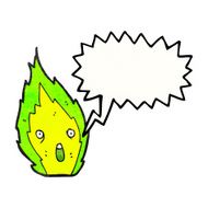 little green flame cartoon character N5
