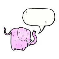 pink elephant with speech bubble cartoon N3