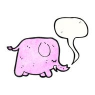 pink elephant with speech bubble cartoon N4