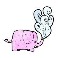 cartoon elephant blowing water N2
