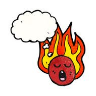 cartoon flaming emoticon face N11