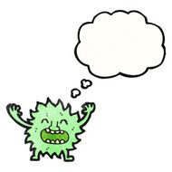 cartoon furry green monster N7