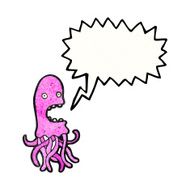 cartoon jellyfish with speech bubble N8