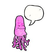 cartoon jellyfish with speech bubble N9