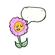 cartoon flower with speech bubble N81