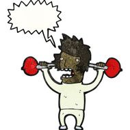 Cartoon Man Lifting Weights N24