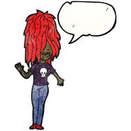 cartoon punk girl with speech bubble N2
