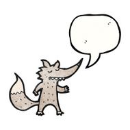 cartoon wolf with speech bubble N61