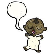 cartoon baby with speech bubble N6