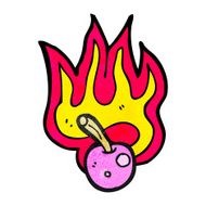cartoon flaming cherry N2
