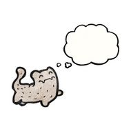 cartoon cat with thought bubble N146