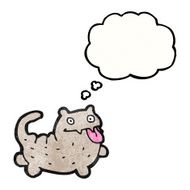 cartoon cat with thought bubble N147