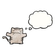 cartoon cat with thought bubble N149