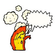 flame cartoon character with speech bubble N6