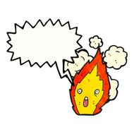 flame cartoon character with speech bubble N10