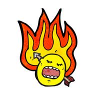 flaming emoticon face cartoon N15