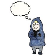 cartoon man in winter clothes N2
