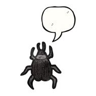 cartoon beetle with speech bubble N3