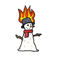 cartoon snowman on fire N2