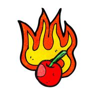 flaming cherry cartoon N3