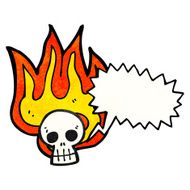 spooky skull cartoon N32