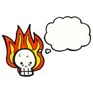 cartoon flaming skull symbol N3