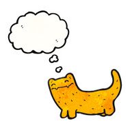 cartoon cat with thought bubble N152