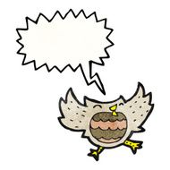 Cartoon owl with speech bubble N94