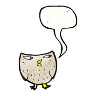 Cartoon owl with speech bubble N96