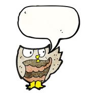 Cartoon owl with speech bubble N97