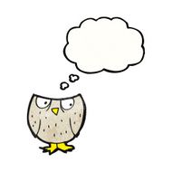 cartoon owl with thought bubble N81