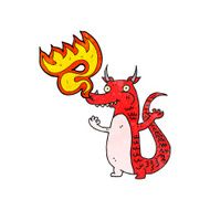 Fire Breathing Cartoon Little Dragon N3