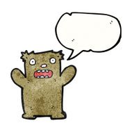 funny cartoon bear with speech bubble N65