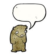 funny cartoon bear with speech bubble N66