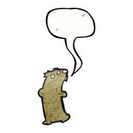 funny cartoon bear with speech bubble N67