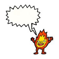 cartoon little flame N14