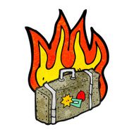 luggage on fire cartoon N2
