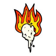 gross flaming skull cartoon N3