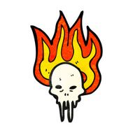 gross flaming skull cartoon N4
