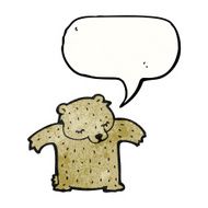 cartoon bear with speech bubble N48