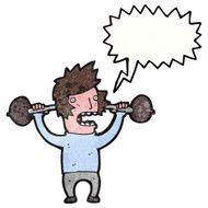 cartoon man lifting heavy weights N2